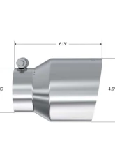 MBRP 3" ID 4.5" OD Out 6.13" Length Angle Cut Single Wall Exhaust Tip                                     - T5180 - Image 2