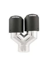 MBRP 3" ID Dual 4" OD OUT Staggered Left 9.87" | Right 9.37" Length Dual Wall Carbon Fiber Exhaust Tip                                     - T5182CF - Image 2