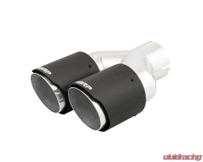 MBRP 3" ID Dual 4" OD OUT Staggered Left 9.87" | Right 9.37" Length Dual Wall Carbon Fiber Exhaust Tip - T5182CF
