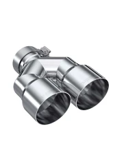 MBRP 3" ID 4" OD Dual OUT Staggered Left 9.37" | Right 9.87" Length Single Wall Stainless Steel Exhaust Tip                                     - T5183 - Image 3