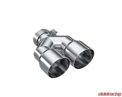 MBRP 3" ID 4" OD Dual OUT Staggered Left 9.37" | Right 9.87" Length Single Wall Stainless Steel Exhaust Tip - T5183