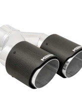 MBRP 3" ID Dual 4" OD OUT Staggered Left 9.37" | Right 9.87" Length Dual Wall Carbon Fiber Exhaust Tip                                     - T5183CF - Image 3