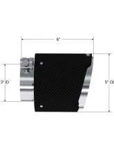 MBRP 3" ID 5" OD Out 6.13" Length Angle Cut Dual Wall Carbon Fiber Exhaust Tip                                     - T5184CF - Image 2
