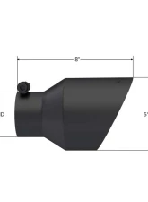 MBRP Exhaust MBRP Tip 5in OD Out, 3in. ID, 8in Length, Dual Wall T304                                     - T5187BLK - Image 2