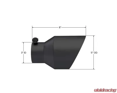 MBRP Exhaust MBRP Tip 5in OD Out, 3in. ID, 8in Length, Dual Wall T304 - T5187BLK