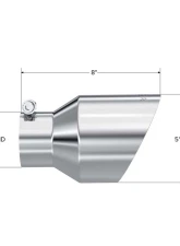 MBRP 3" ID 5" OD Out 8" Length Angle Cut Dual Wall Stainless Steel Exhaust Tip                                     - T5187 - Image 2