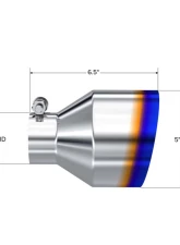 MBRP 2.5" ID 5" OD Out 6.5" Length Angle Cut Single Wall Burnt End Exhaust Tip                                     - T5190BE - Image 2