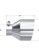 MBRP 2.5" ID 5" OD Out 6.5" Length Angle Cut Single Wall Stainless Steel Exhaust Tip                                     - T5190 - Image 2