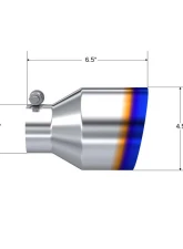 MBRP Exhaust Tip. 4.5in. OD Out. 2.5in. ID. 6.5in Length. Single Wall. BE T304                                     - T5191BE - Image 2