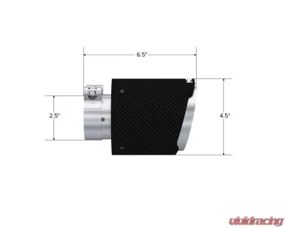 MBRP Exhaust Tip. 4.5in. OD Out. 2.5in. ID. 6.5in Length. Dual Wall. CF T304 - T5191CF