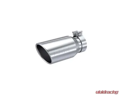 MBRP 4.5" OD 3.2" Inlet ID 10" Length T304 Stainless Steel Single Walled Angled Cut Rolled End Universal - T5196