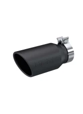 MBRP 4.5" OD 3.2" Inlet ID 10" Length Black-Coated T304 Stainless Steel Single Walled Angled Cut Rolled End Universal                                     - T5196BLK - Image 2