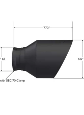 MBRP 3" ID 5" OD Out, 8" Length Black-Coated Angle Cut Dual Wall Tips (Pairs) Dodge Durango 2018+                                     - T5197BLK - Image 4