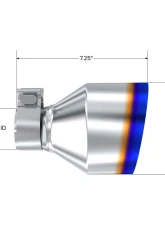 MBRP Exhaust Tip, 5in OD Out, 2.125in ID, 7.25in Length, Single Wall, BE T304                                     - T5202BE - Image 2