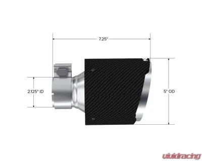 MBRP Exhaust Tip, 5in OD Out, 2.125in ID, 7.25in Length, Dual Wall, CF T304 - T5202CF