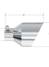 MBRP 8" Angle Cut Dual Wall T304 Stainless Steel Tip                                     - T5203 - Image 2