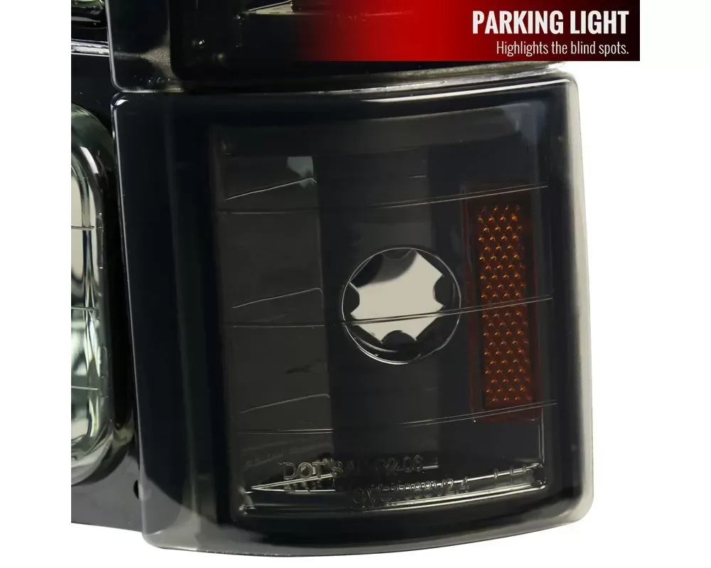 Spec-D Tuning 2LBCLH-GMC94G-SY GMC C10 Sierra ピックアップ クリスタル スモーク ヘッドライト バンパー アンバー コーナー シグナルランプ Spec-D Tuning 2LBCLH-GMC94G-SY GMC C10 Sierra Pickup Crystal Smoke