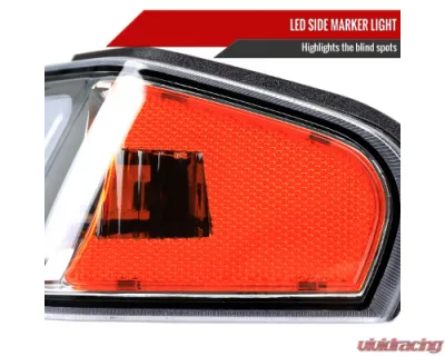 Spec-D Parking Lights Led Sequential Switchback Turn Signal Chrome Housing Clear Lens Chevrolet Colorado 2004-2012 - 2LC-COL04CLED-RS