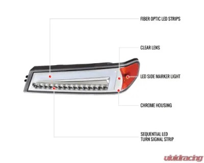 Spec-D Parking Lights Led Sequential Switchback Turn Signal Chrome Housing Clear Lens Chevrolet Colorado 2004-2012 - 2LC-COL04CLED-RS