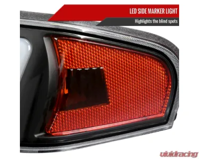 Spec-D Parking Lights Led Sequential Switchback Turn Signal Matte Black Housing Clear Lens Chevrolet Colorado 2004-2012 - 2LC-COL04JMLED-RS