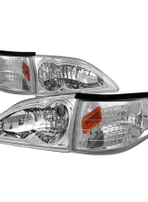 Spec-D Combo Chrome Housing Headlight with Corner Light Ford Mustang 1994-1998                                     - 2LCLH-MST94-RS - Image 10