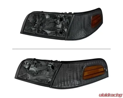 Spec-D Smoke Euro Headlight with Corner Ford Crown Victoria 1998-2011 - 2LCLH-VIC98G-EU