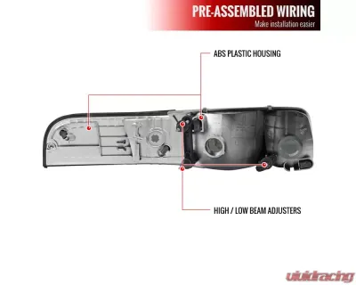 Spec-D Smoke Euro Headlight with Corner Ford Crown Victoria 1998-2011 - 2LCLH-VIC98G-EU
