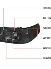 Spec-D Smoke Euro Headlight with Corner Ford Crown Victoria 1998-2011                                     - 2LCLH-VIC98G-EU - Image 9