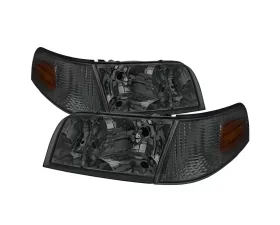 Spec-D Smoke Euro Headlight with Corner Ford Crown Victoria 1998-2011