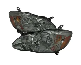 Spec-D Smoked Euro Headlights Toyota Corolla 2003-2008