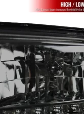 Spec-D Crystal Headlights w/ SMD LED Light Strip (Chrome Housing/Smoked Lens) Ford F-Series | Excursion 2005-2007                                     - 2LH-F25005G-RS - Image 3