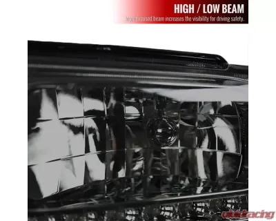 Spec-D Crystal Headlights w/ SMD LED Light Strip (Chrome Housing/Smoked Lens) Ford F-Series | Excursion 2005-2007 - 2LH-F25005G-RS