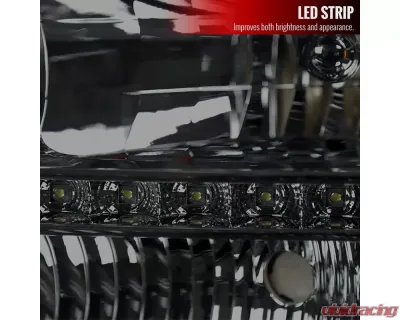 Spec-D Crystal Headlights w/ SMD LED Light Strip (Chrome Housing/Smoked Lens) Ford F-Series | Excursion 2005-2007 - 2LH-F25005G-RS