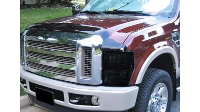 Spec-D Factory Style Headlights w/ Amber Reflectors (Chrome Housing/Smoked Lens) Ford F-Series 2008-2010                                     - 2LH-F25008G-RS - Image 10