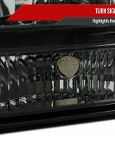 Spec-D 1 Piece Smoke Euro Headlights Ford F250 1999-2004                                     - 2LH-F250991PCG-ABM - Image 4