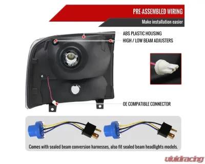 Spec-D 1 Piece Smoke Euro Headlights Ford F250 1999-2004 - 2LH-F250991PCG-ABM