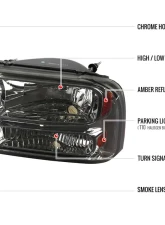 Spec-D 1 Piece Smoke Euro Headlights Ford F250 1999-2004                                     - 2LH-F250991PCG-ABM - Image 8