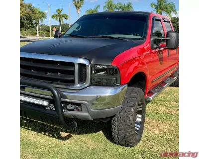 Spec-D 1 Piece Smoke Euro Headlights Ford F250 1999-2004 - 2LH-F250991PCG-ABM