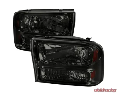 Spec-D 1 Piece Smoke Euro Headlights Ford F250 1999-2004 - 2LH-F250991PCG-ABM