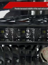 Spec-D 1 Piece Smoke Euro Headlights with LED Ford F250 1999-2004                                     - 2LH-F250991PCG-RS - Image 4