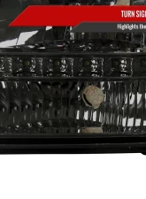 Spec-D 1 Piece Smoke Euro Headlights with LED Ford F250 1999-2004                                     - 2LH-F250991PCG-RS - Image 5