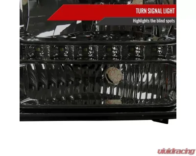 Spec-D 1 Piece Smoke Euro Headlights with LED Ford F250 1999-2004 - 2LH-F250991PCG-RS