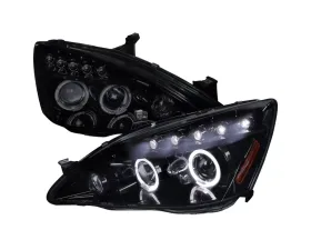Spec-D Dual Halo Projector Headlights Glossy Black Housing/Smoke Lens Honda Accord 2003-2007