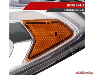 Spec-D Chrome Housing Clear Lens Switchback Sequential Turn Signal Projector Headlights Ford Fusion 2013-2016 - 2LHP-FUS13-SQ-TM