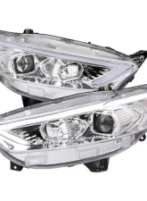 Spec-D Chrome Housing Clear Lens Switchback Sequential Turn Signal Projector Headlights Ford Fusion 2013-2016                                     - 2LHP-FUS13-SQ-TM - Image 11