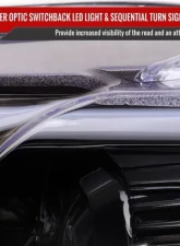 Spec-D Glossy Black Housing Clear Lens Switchback Sequential Turn Signal Projector Headlights Ford Fusion 2013-2016                                     - 2LHP-FUS13BK-SQ-TM - Image 6