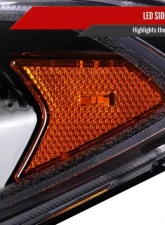 Spec-D Glossy Black Housing Clear Lens Switchback Sequential Turn Signal Projector Headlights Ford Fusion 2013-2016                                     - 2LHP-FUS13BK-SQ-TM - Image 7