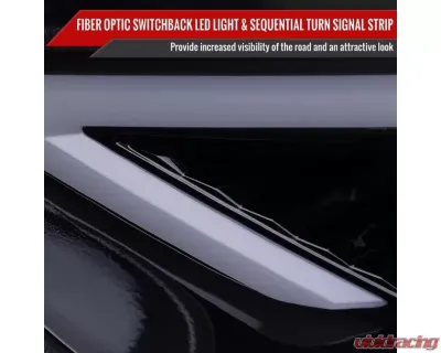 Spec-D Glossy Black Housing Smoke Lens Switchback Sequential Turn Signal Projector Headlights Ford Fusion 2013-2016 - 2LHP-FUS13G-SQ-TM
