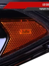 Spec-D Glossy Black Housing Smoke Lens Switchback Sequential Turn Signal Projector Headlights Ford Fusion 2013-2016                                     - 2LHP-FUS13G-SQ-TM - Image 7