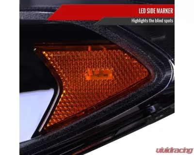 Spec-D Glossy Black Housing Smoke Lens Switchback Sequential Turn Signal Projector Headlights Ford Fusion 2013-2016 - 2LHP-FUS13G-SQ-TM